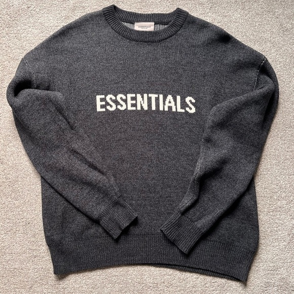 Essentials Other - Mens Essentials FOG Fear of God Jacquard Knit Cotton Crewneck Sweater